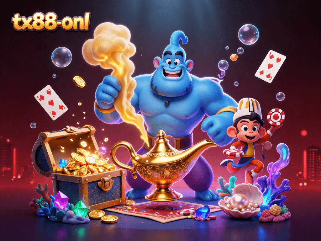 Engage with tx88-onl's vibrant magic casino adventure featuring playful characters and exciting gaming elements.