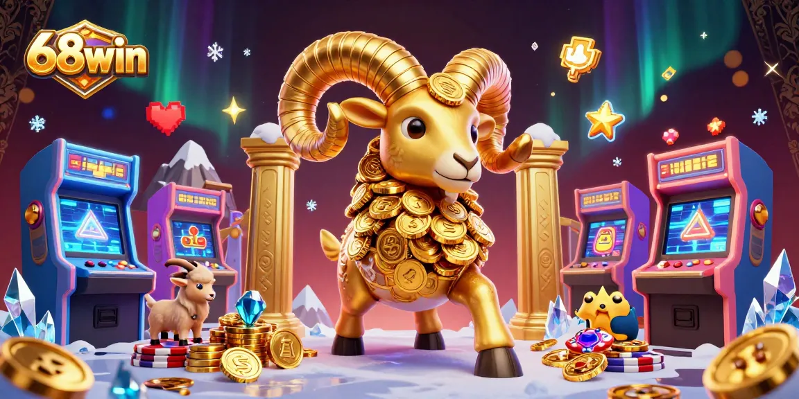 Experience the thrill of 68win with vibrant 3D characters and casino elements in an action-packed scene.