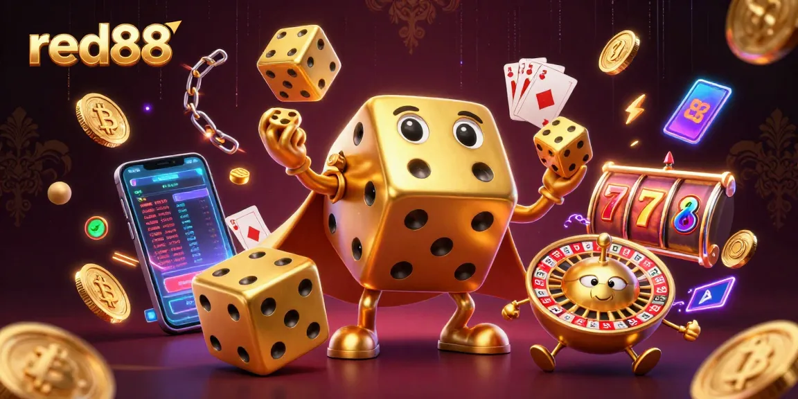 Experience thrilling wins with red88 as golden dice and crypto shine in an exciting casino scene.