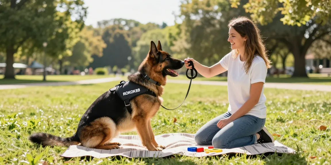 ROKOK88 login gear demonstrated in dog training session at park