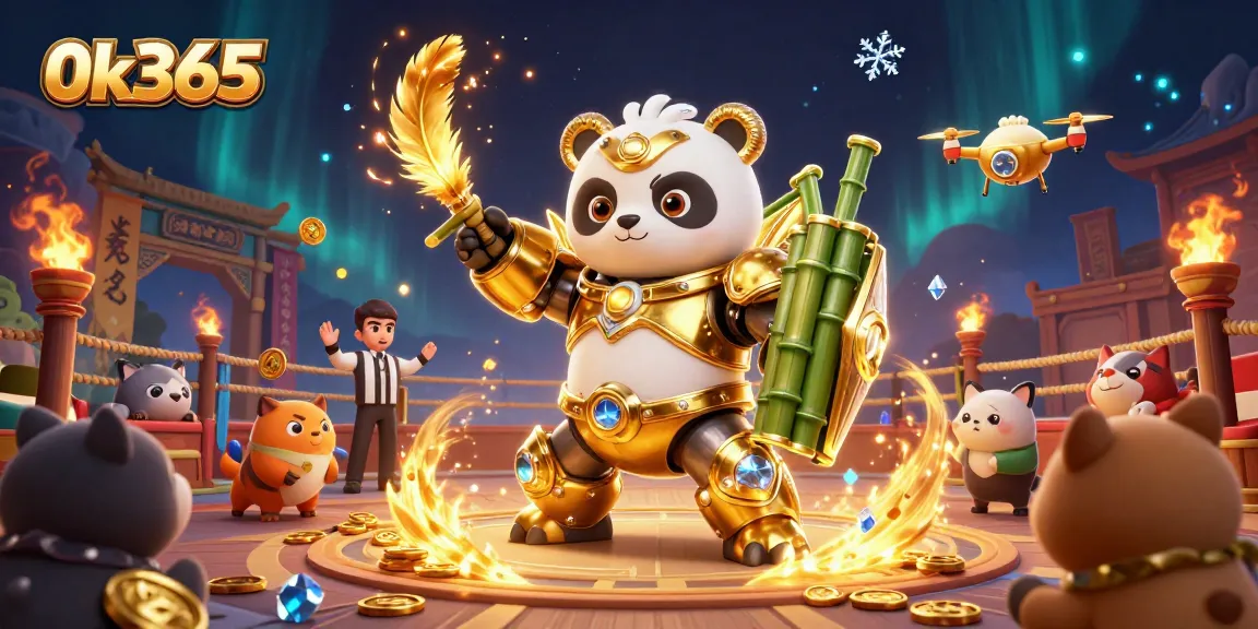 Experience epic gameplay action with 0k365 in a colorful casino-inspired arena scene.