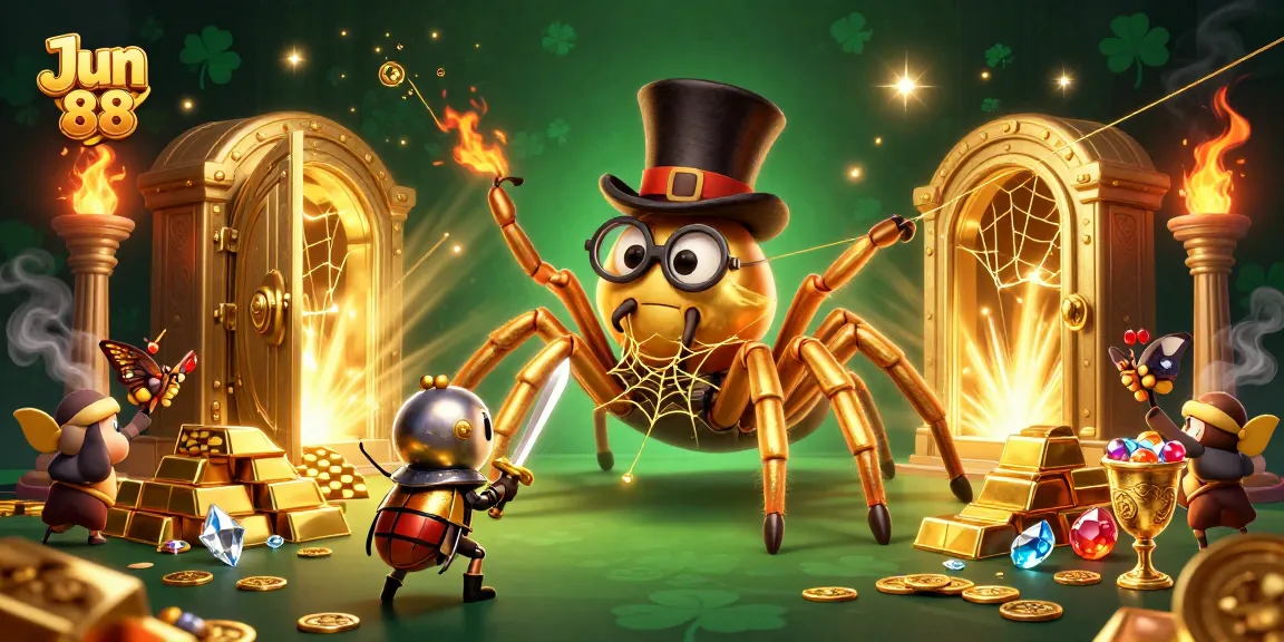 Engage in thrilling casino adventures with Jun 88 featuring a golden tarantula and stunning treasures.